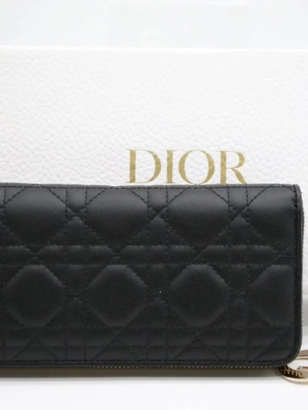 Christian Dior Lady Dior Voyageur Wallet Black Cannage Lambskin